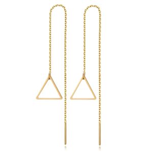 Goudkleurige Triangle Oorbellen Dames Ketting van Edelstaal