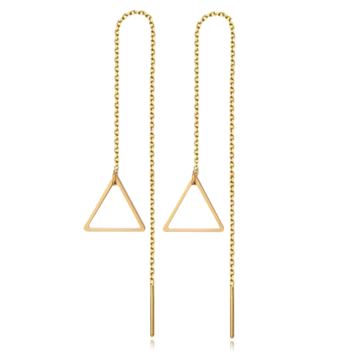 Goudkleurige Triangle Oorbellen Dames Ketting van Edelstaal