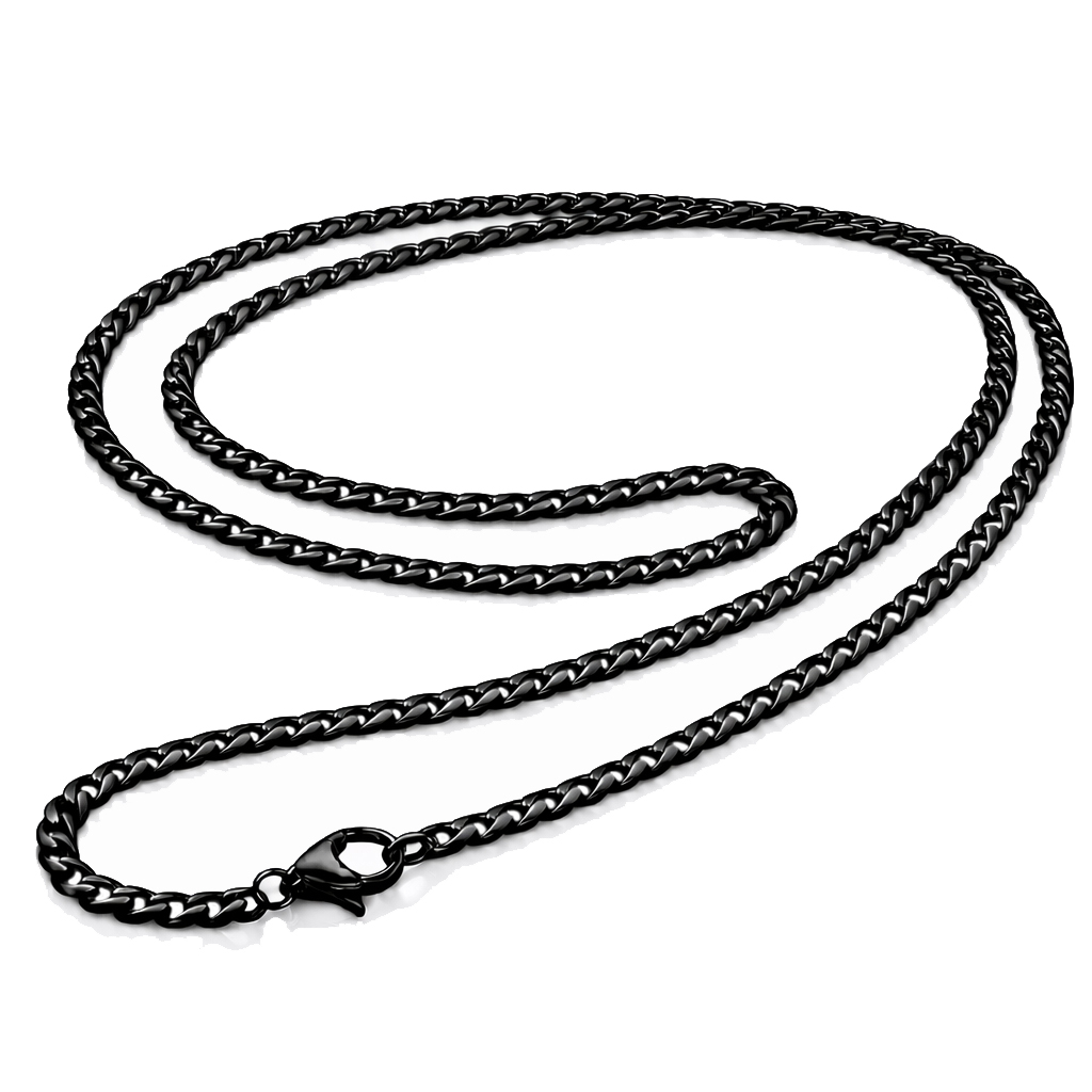 LGT Jewels Cubaanse koord ketting Zwart Gourmet Schakel 3mm-50cm