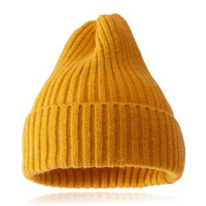 Grof gebreide Beanie Muts Geel – Ruim model