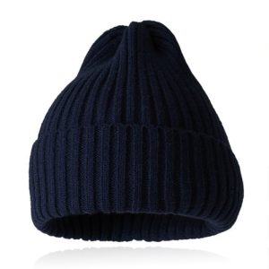 Grof gebreide Beanie Muts Navy – Ruim model
