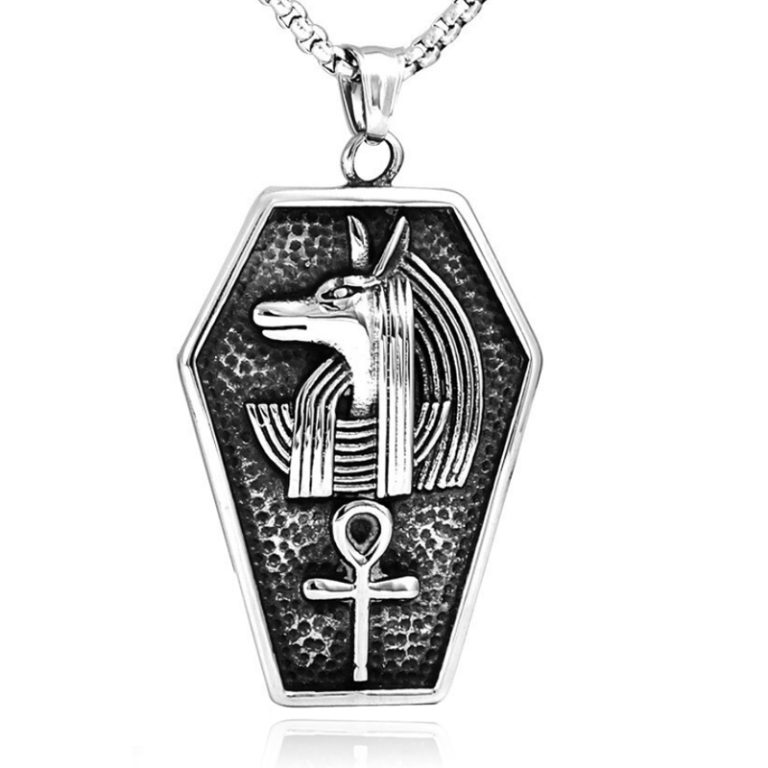 Heren Schakelketting met Zilverkleurige Egyptische Anubis Hanger