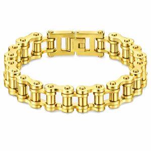 Heren armband Edelstaal Biker Chain Goudkleurig