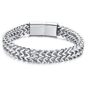 Heren armband edelstaal Zilverkleurig Mesh 8mm-20cm