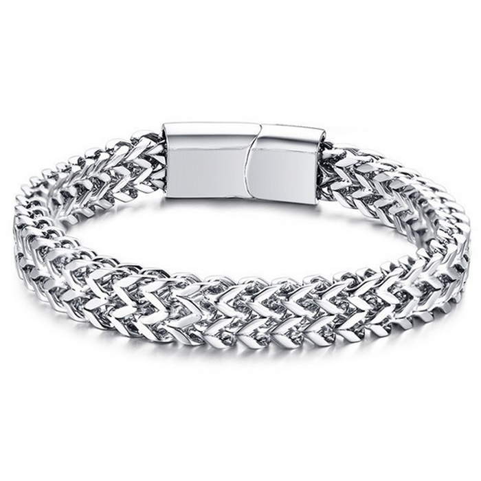 Heren armband edelstaal Zilverkleurig Mesh 8mm-20cm