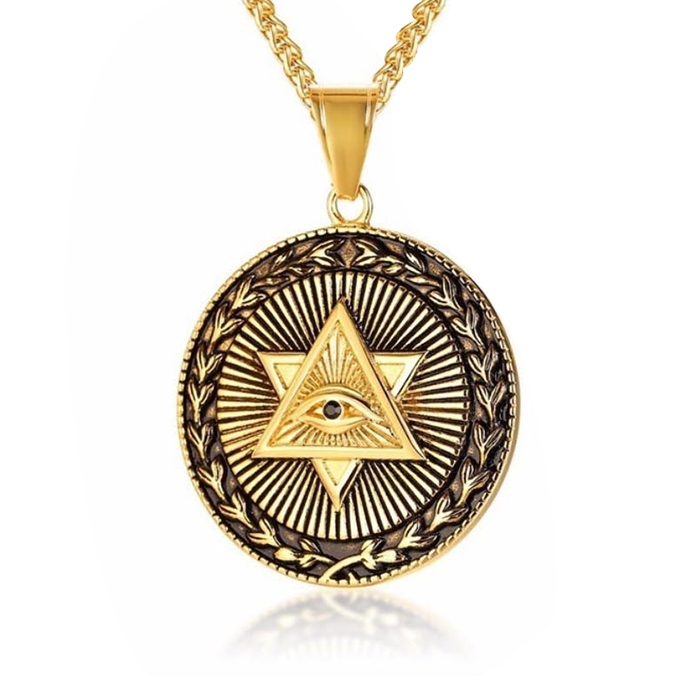 Heren ketting Mendes Edelstaal Eye Of Providence Amulet