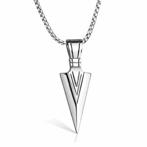 Heren ketting met hanger Edelstaal Viking Arrow Silver