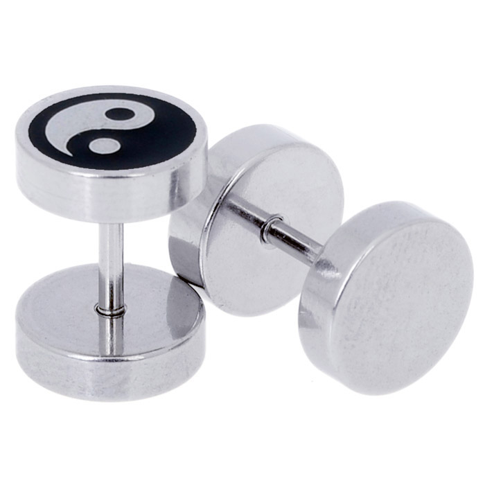 Heren oorbellen Fake Ear Plug Yin Yang
