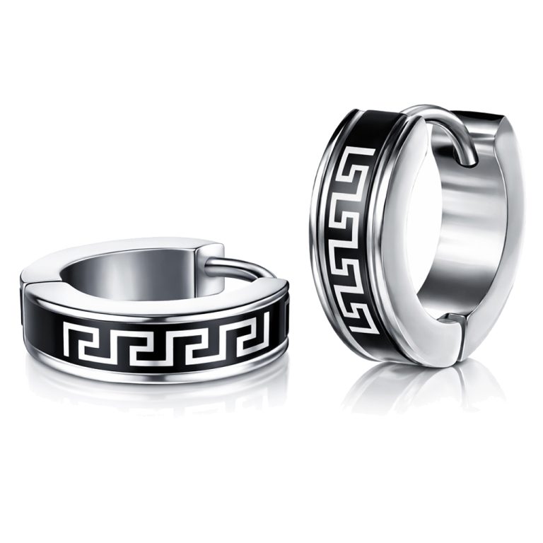 Heren oorringen edelstaal Greek