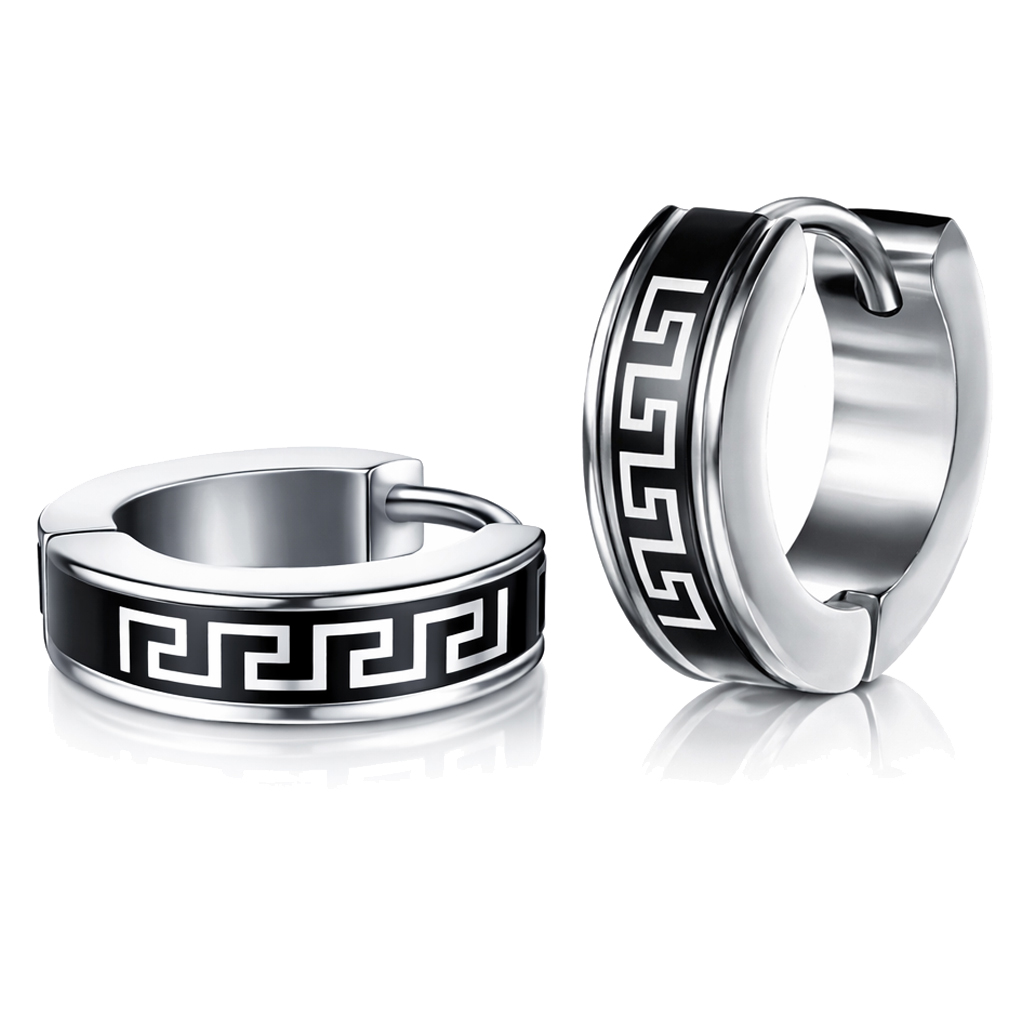 Heren oorringen edelstaal Greek
