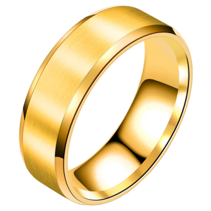 Heren ring Titanium Goudkleurig 6mm-15mm