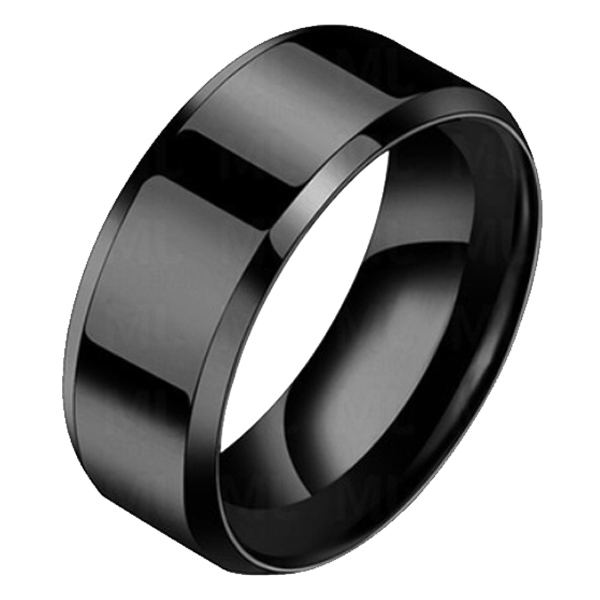 Heren ring Titanium Zwart 8mm-23mm