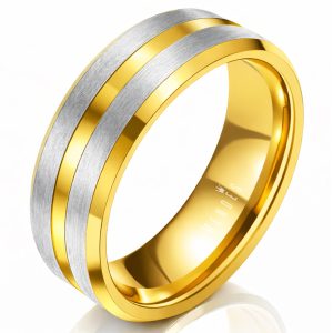 Heren ring Wolfraam Verguld Zilver Goud 8mm-20mm