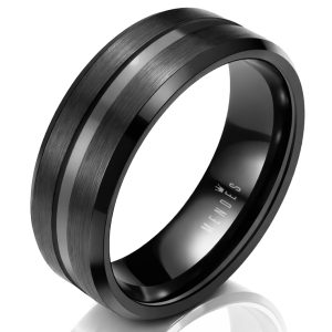 Heren ring Wolfraam Zwart 8mm-21mm