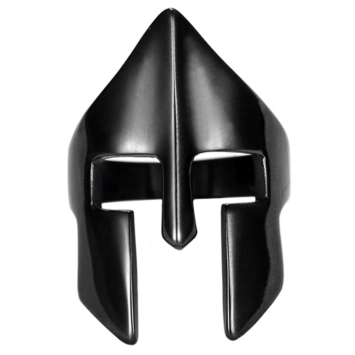 Herenring edelstaal Spartan Mask Black-19mm