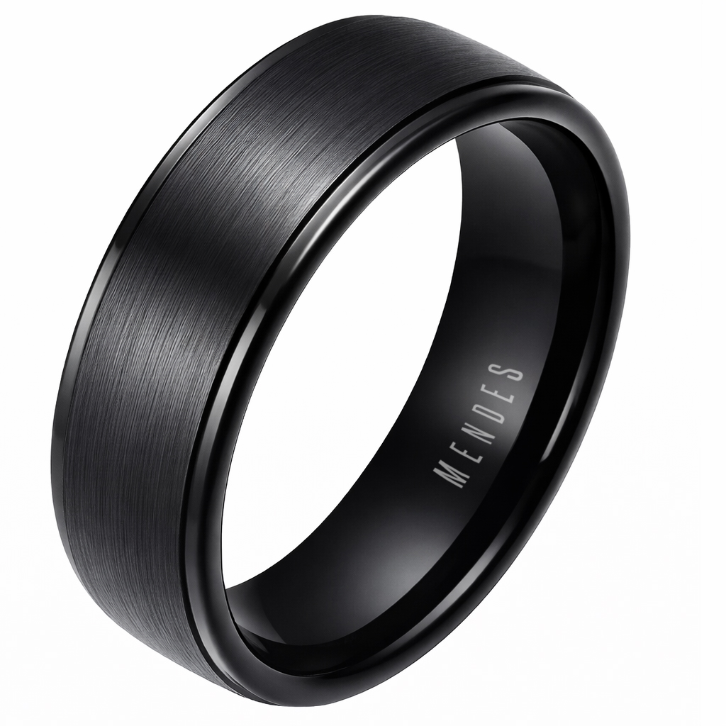 Herenring Wolfraam Zwart 8mm-19mm