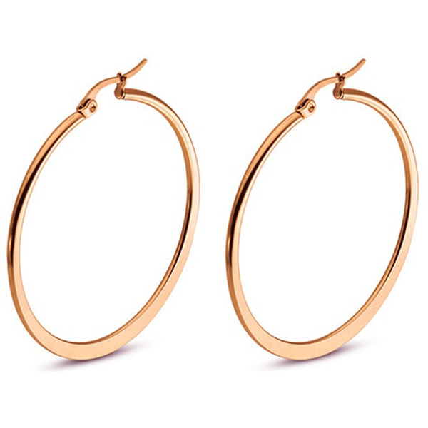 Hoop Oorringen Cilla Jewels Edelstaal Rose-50mm