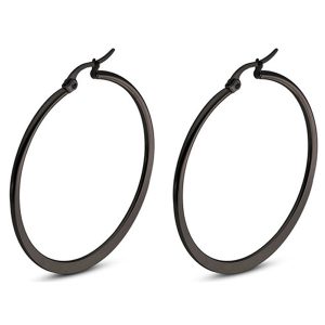 Hoop Oorringen Cilla Jewels Edelstaal Zwart-60mm