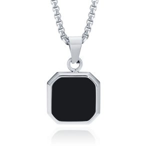 Ketting met Hanger – 15mm vierkant met Agaat
