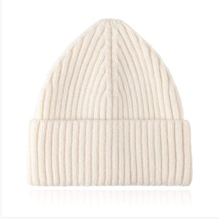 Korte Beanie Muts – Creme
