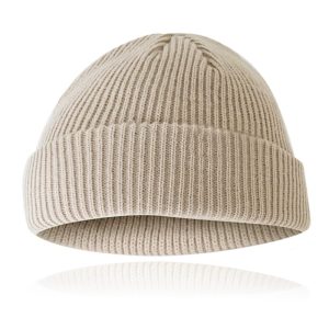 Korte Beanie Rond Model Beige