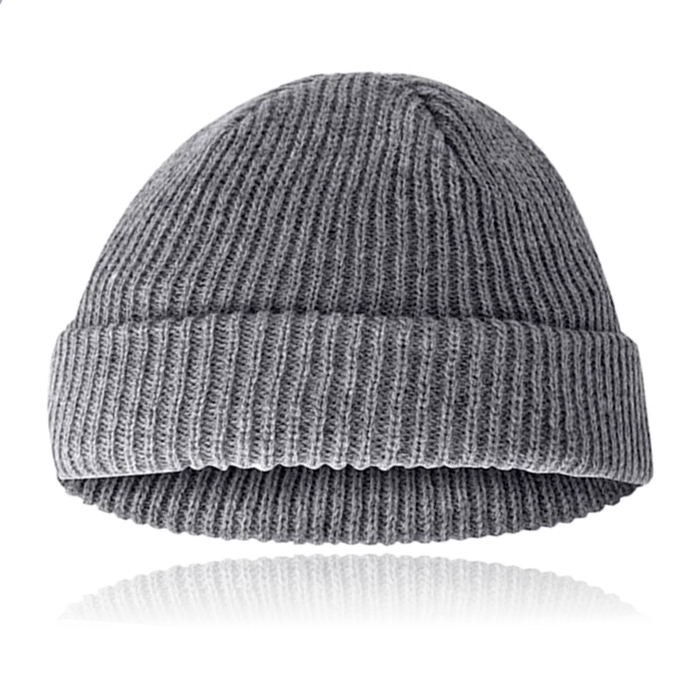 Korte Beanie Rond Model Grijs