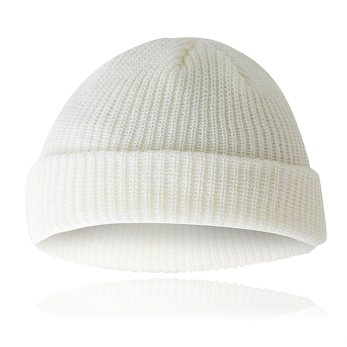 Korte Beanie Rond Model Wit