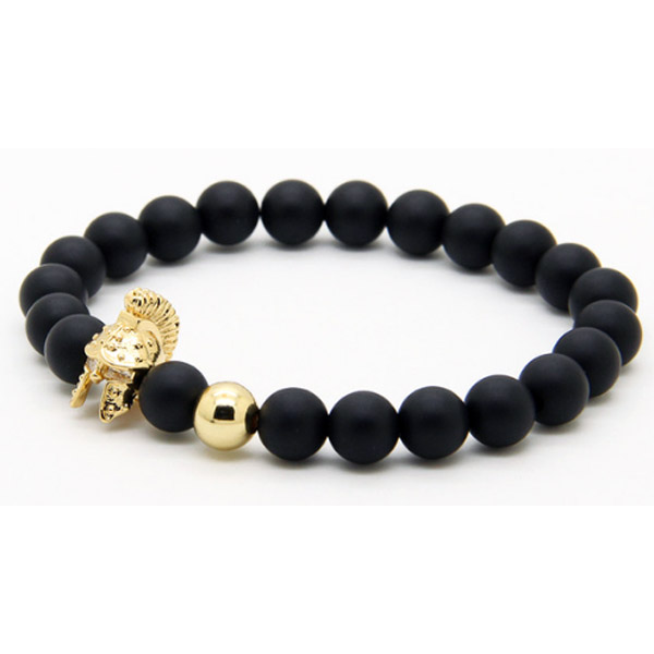 Kralen armband mannen Agaat Roman Warrior Goudkleurig