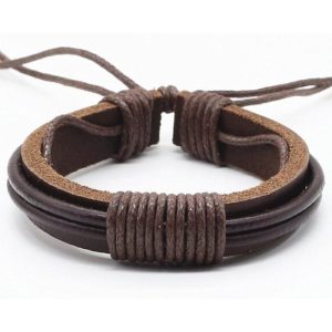 Leren armband LGT Jewels Verstelbaar Touw Bruin