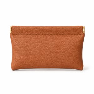 LGT JWLS Cognackleurige Zelfsluitende Mini Portemonnee van PU Leer Breed Model