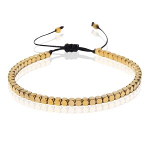 LGT JWLS Dames Armband – 4mm Cube Goudkleurig