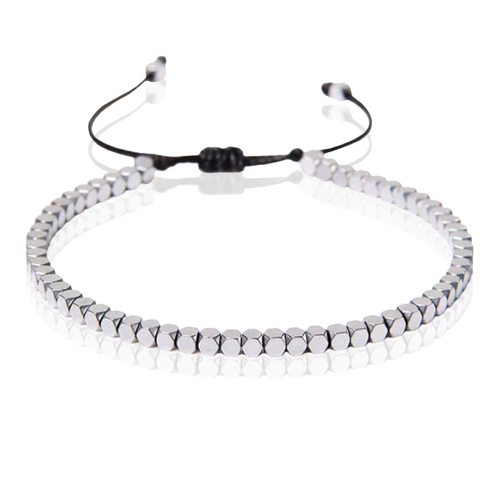 LGT JWLS Dames Armband – 4mm Cube Zilver