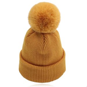 LGT JWLS Dames Beanie in Mosterdgeel – Met Pompon