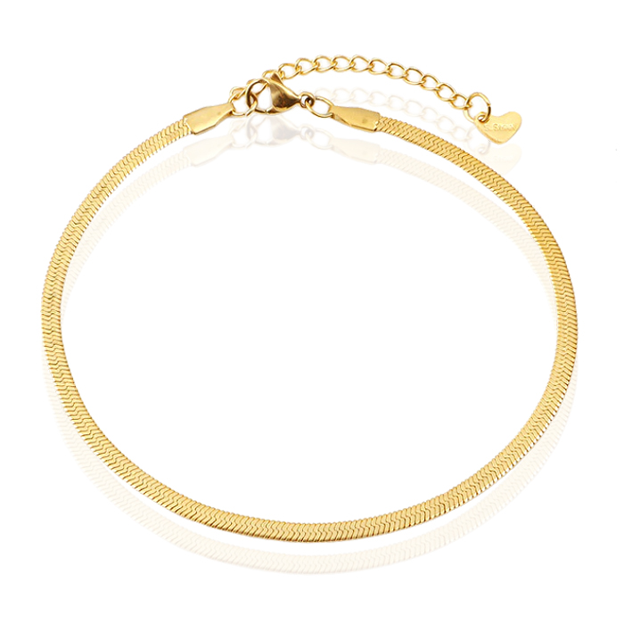 LGT JWLS Enkelband Herringbone Goudkleurig – 3mm
