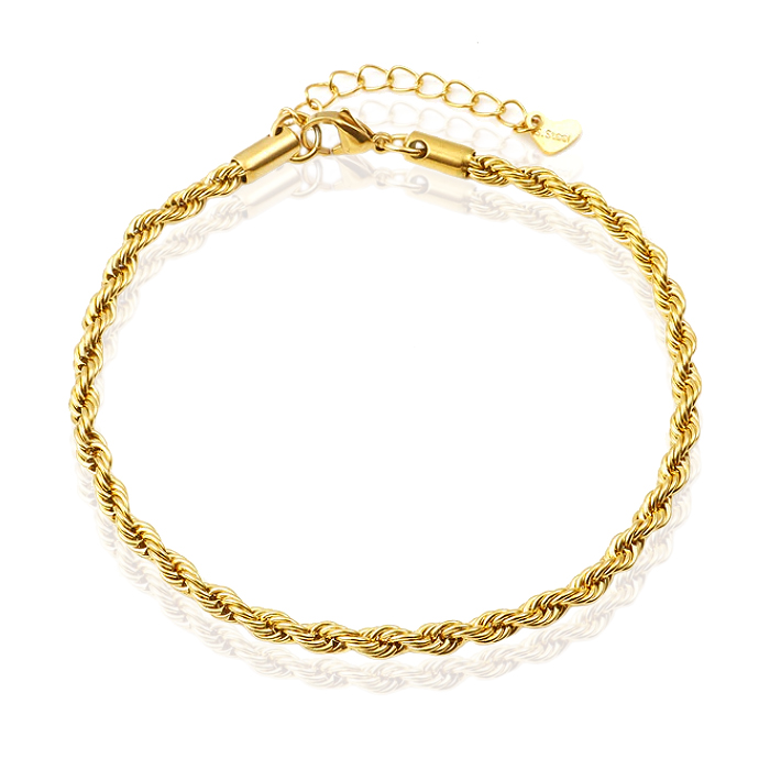 LGT JWLS Enkelband Rope Goudkleurig – 4mm