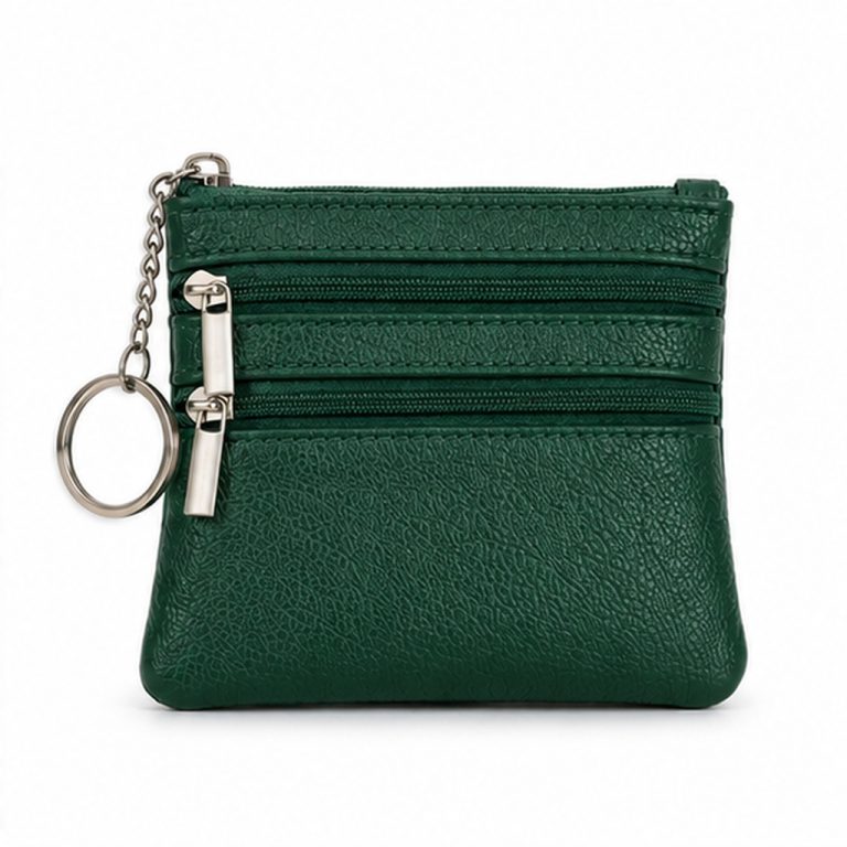 LGT JWLS Groene Kleine Dames Portemonnee met Ritsen en Sleutelring