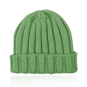 LGT JWLS Grofgebreide Dames Beanie met Omslagrand – Appelgroen