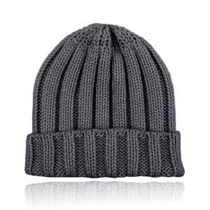 LGT JWLS Grofgebreide Dames Beanie met Omslagrand – Donkergrijs