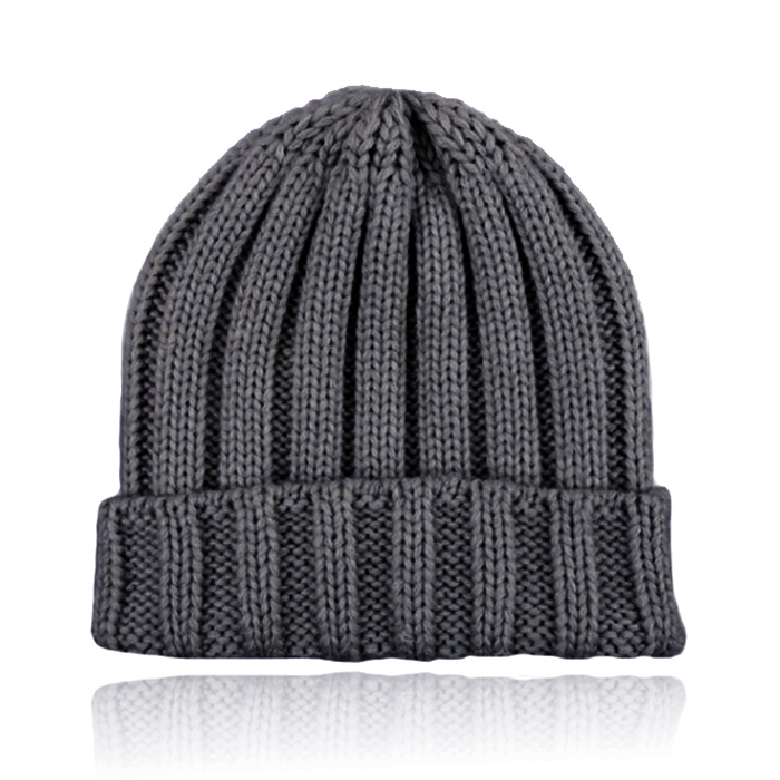 LGT JWLS Grofgebreide Dames Beanie met Omslagrand – Donkergrijs