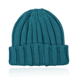 LGT JWLS Grofgebreide Dames Beanie met Omslagrand – Petrol