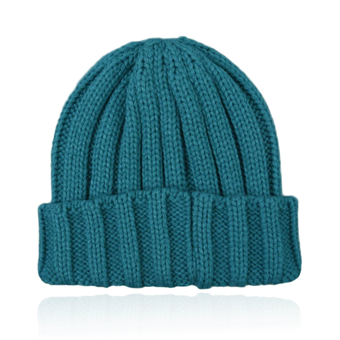 LGT JWLS Grofgebreide Dames Beanie met Omslagrand – Petrol