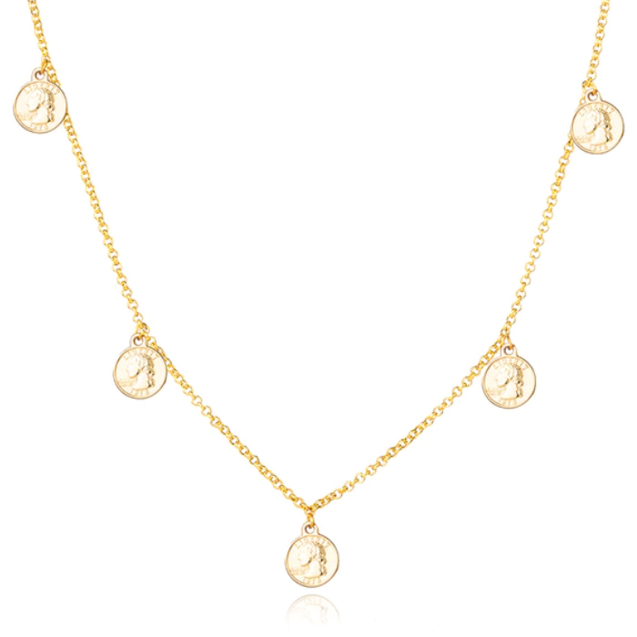 LGT JWLS Ketting met 5 muntjes – Goudkleurig