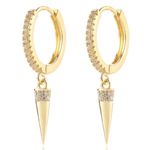 LGT JWLS Oorringen met Conische Cilinder Hanger – Conical Goudkleurig