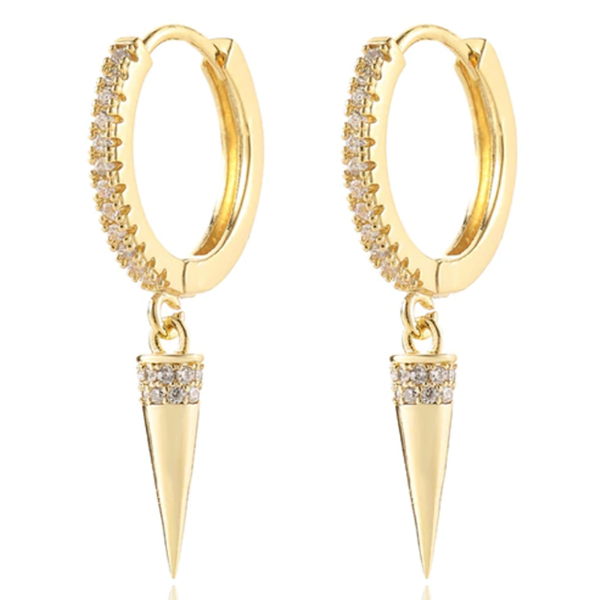 LGT JWLS Oorringen met Conische Cilinder Hanger – Conical Goudkleurig