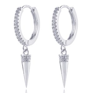 LGT JWLS Oorringen met Conische Cilinder Hanger – Conical Silver
