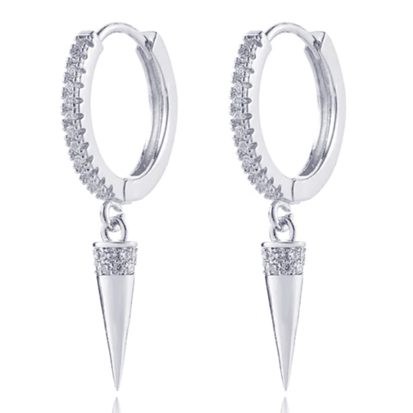 LGT JWLS Oorringen met Conische Cilinder Hanger – Conical Silver