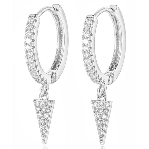 LGT JWLS Oorringen met Driehoek Hanger – Triangle Silver