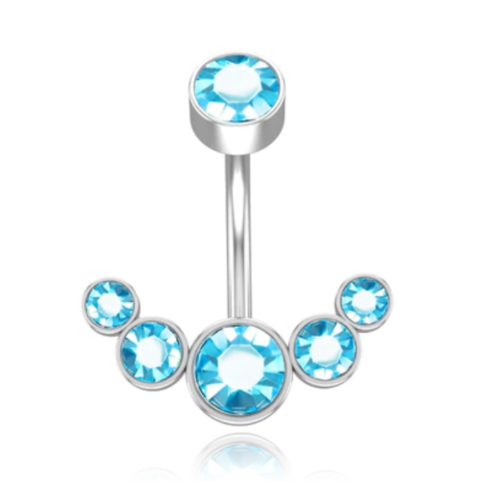 LGT JWLS Piercing in Anker vorm – Blauw Kristal & Zilver