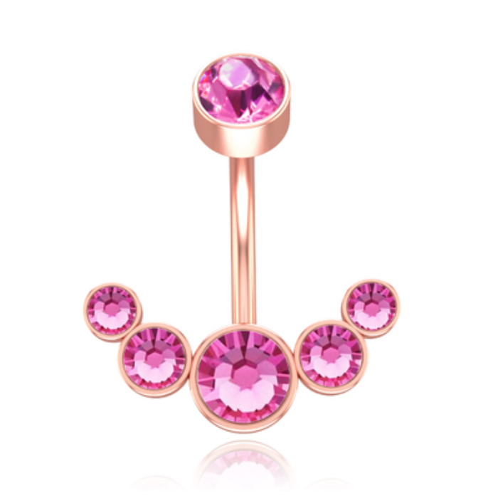 LGT JWLS Piercing in Anker vorm – Roze Kristal