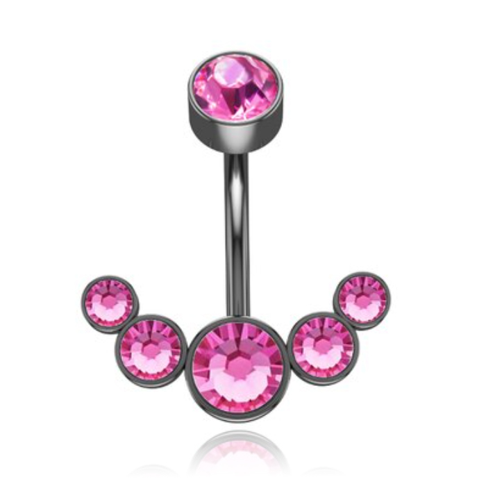 LGT JWLS Piercing in Anker vorm – Roze Kristal & Zwart